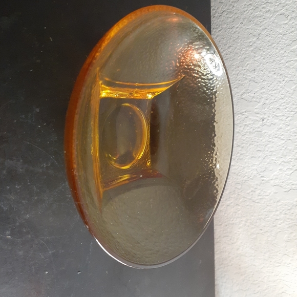 RARE HTF Signed Fire & Light Citrus Recycled Glass 6” Cache Bowl. - Picture 8 of 8